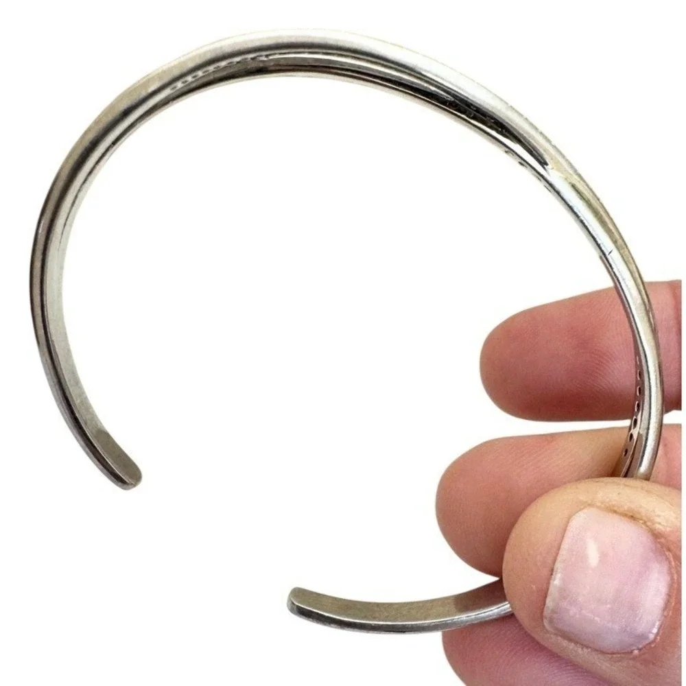 Silver‎ Tone Cuff Bracelet Crystal Crossover Open Bangle Double Band